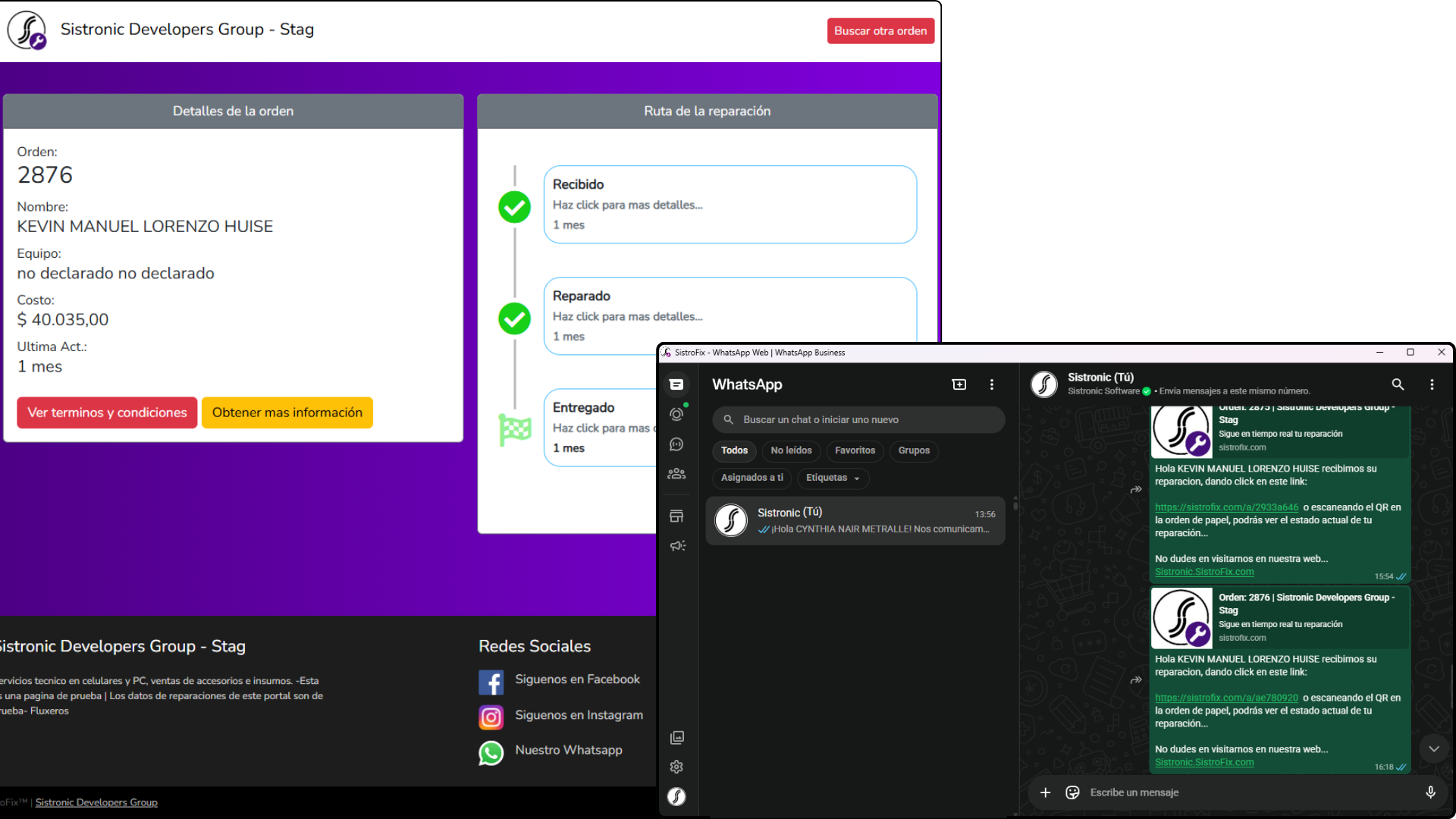 Dashboard de SistroFix